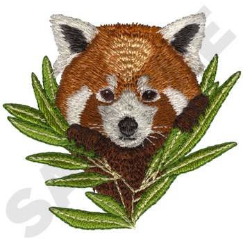 Red Panda Head Machine Embroidery Design