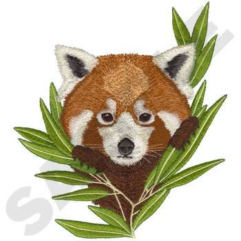 Red Panda Head Machine Embroidery Design