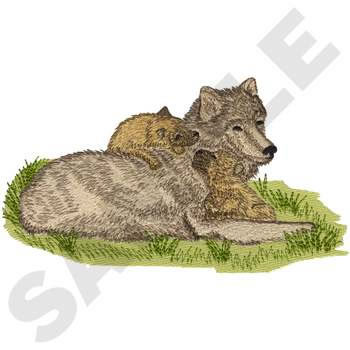 Wolf Family Machine Embroidery Design