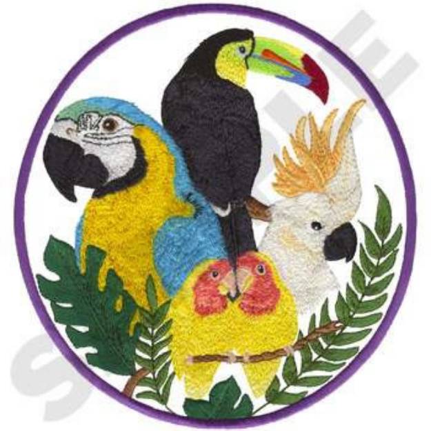 Picture of Exotic Birds Machine Embroidery Design