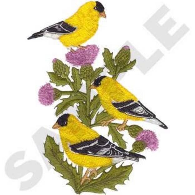 Picture of Goldfinches Machine Embroidery Design