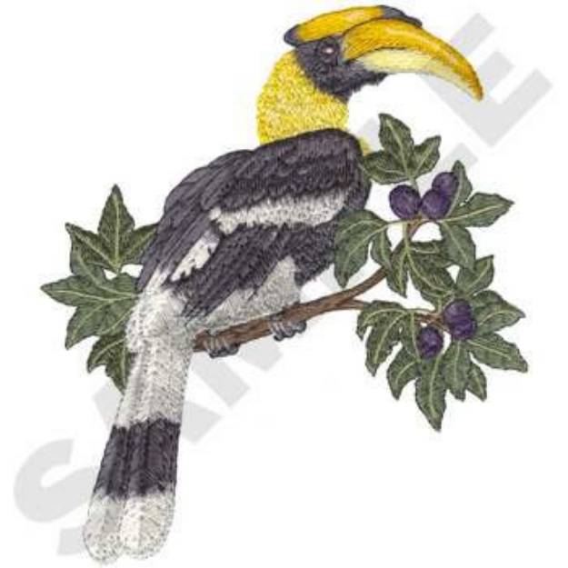 Picture of Great Indian Hornbill Machine Embroidery Design