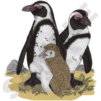 African Penguin Machine Embroidery Design