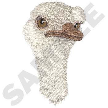 Ostrich Head Machine Embroidery Design