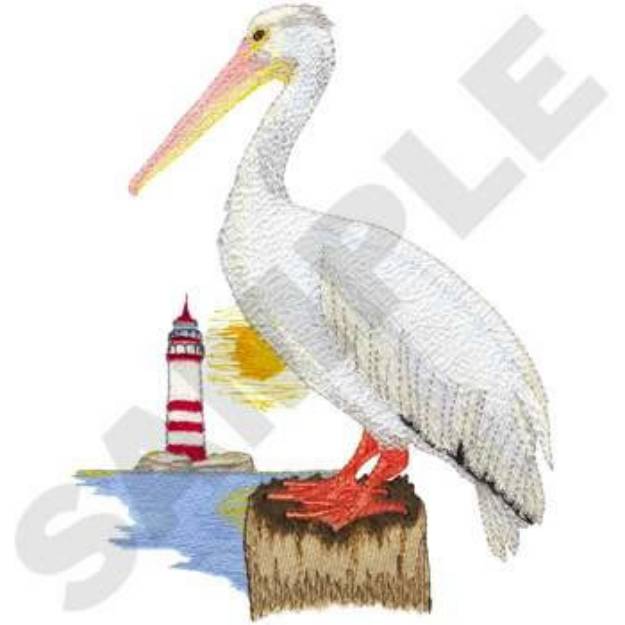 Picture of Pelican Scene Machine Embroidery Design