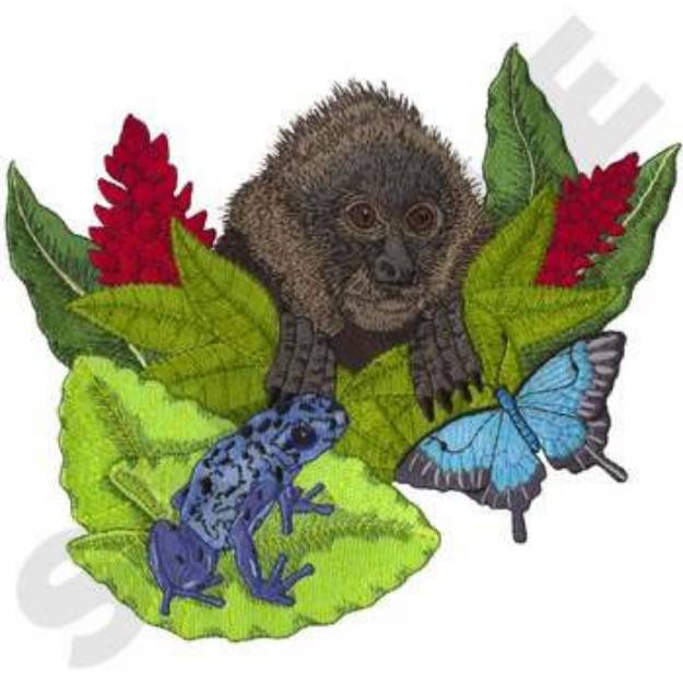Picture of Rainforest Collage Machine Embroidery Design