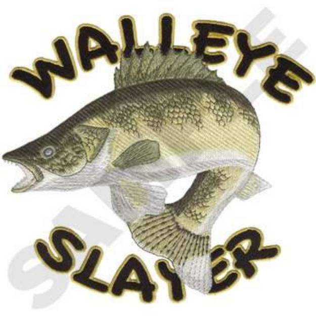 Picture of Walleye Slayer Machine Embroidery Design