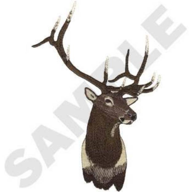 Picture of Elk Head Machine Embroidery Design