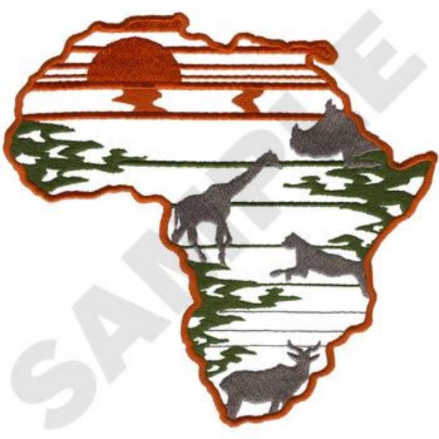 Picture of Africa Silhouette Machine Embroidery Design