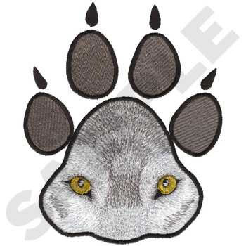 Wolf Paw Print Machine Embroidery Design
