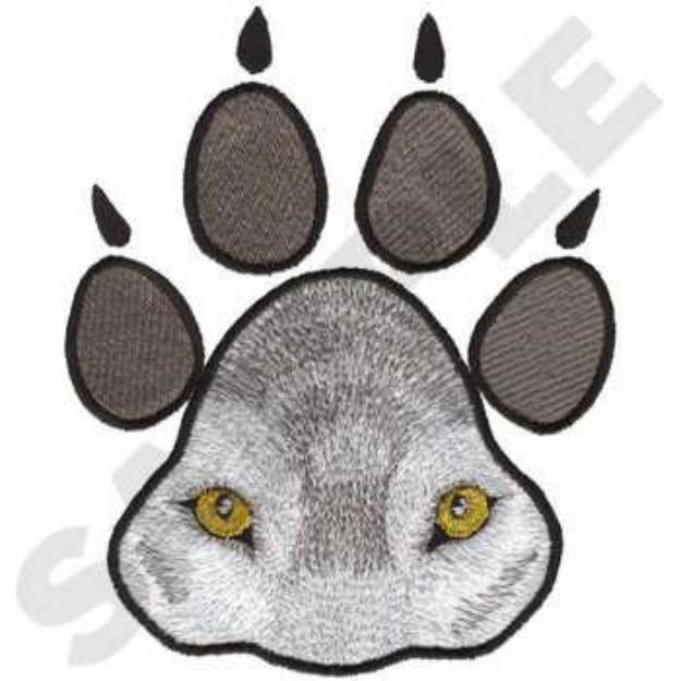 Picture of Wolf Paw Print Machine Embroidery Design