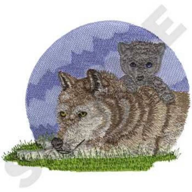 Picture of Mother Wolf Machine Embroidery Design
