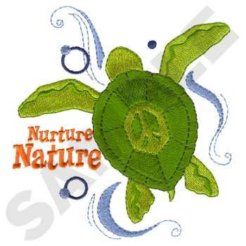 Peace Turtle Machine Embroidery Design