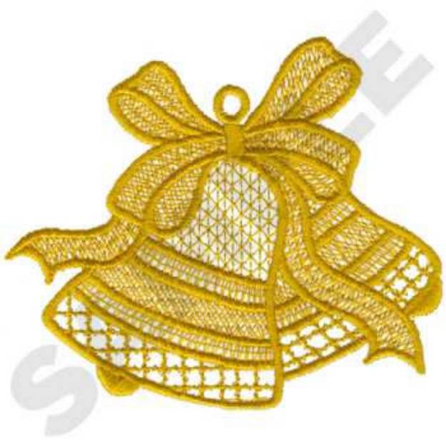 Picture of Lace Christmas Bells Machine Embroidery Design