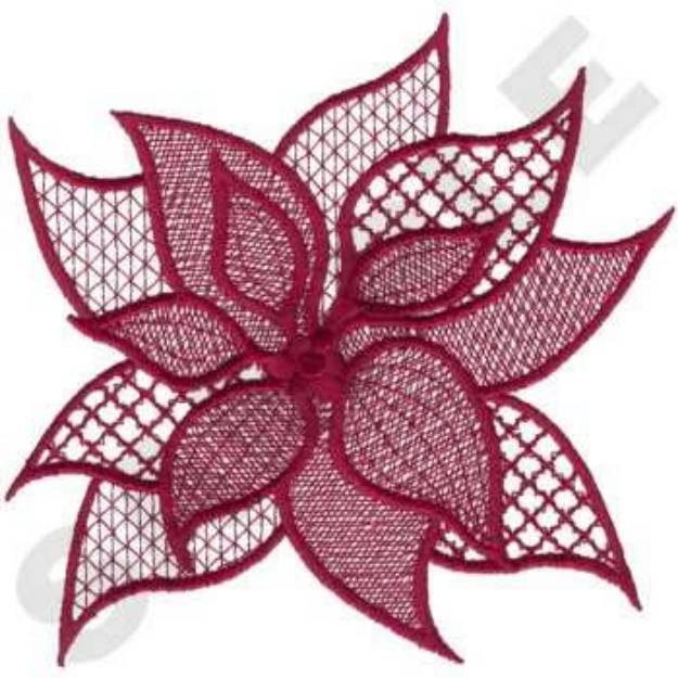 Picture of Lace Poinsettia Machine Embroidery Design