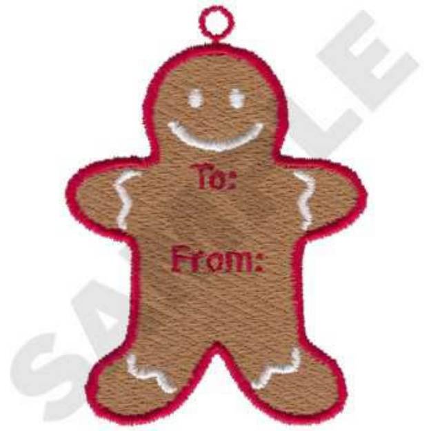 Picture of Gingerbread Tag Machine Embroidery Design