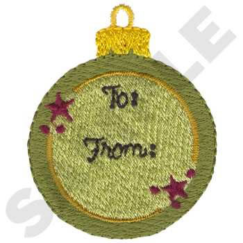 Ornament Gift Tag Machine Embroidery Design