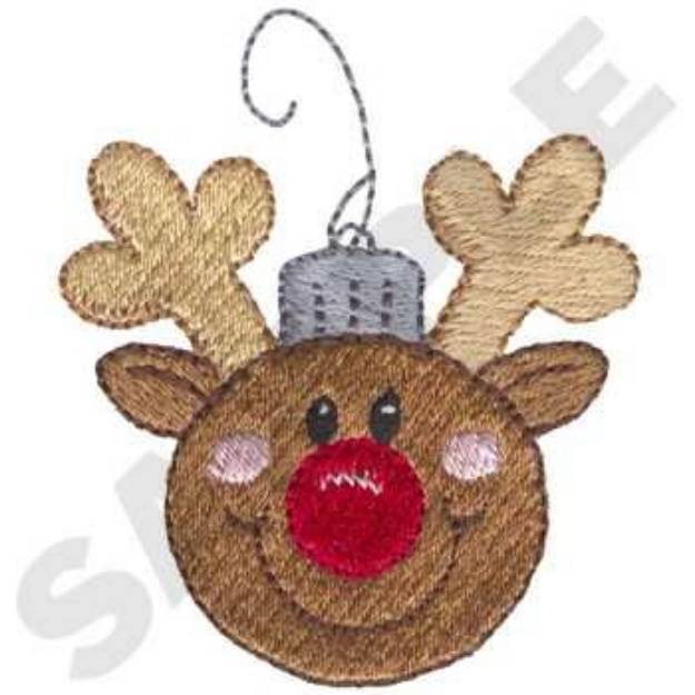 Picture of Reindeer Ornament Machine Embroidery Design