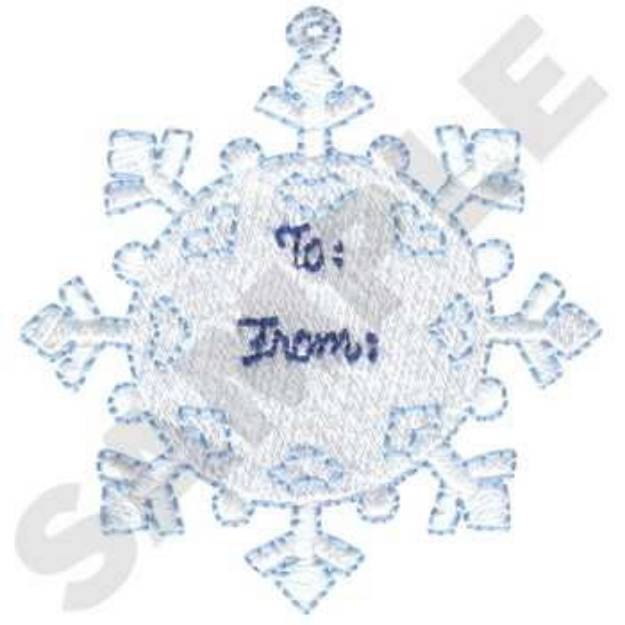 Picture of Snowflake Gift Tag Machine Embroidery Design