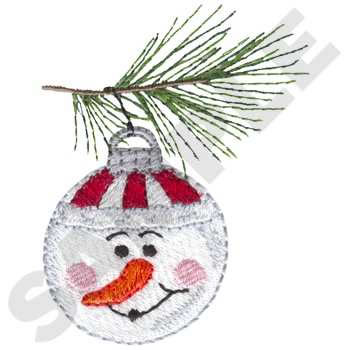 Snowman Ornament Machine Embroidery Design