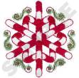 Picture of Snowflake Candy Cane Machine Embroidery Design