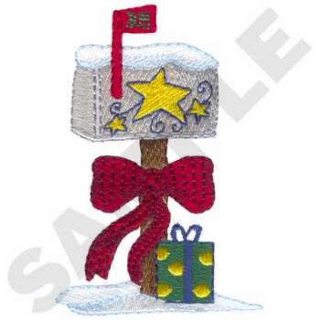 Picture of Christmas Mailbox Machine Embroidery Design
