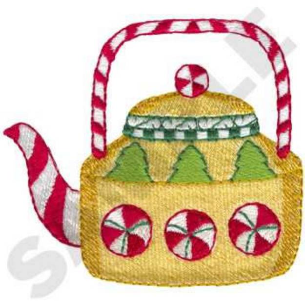 Picture of Christmas Tea Pot Machine Embroidery Design