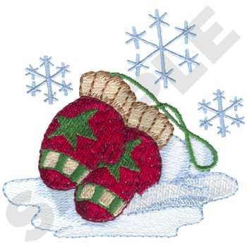 Winter Mittens Machine Embroidery Design