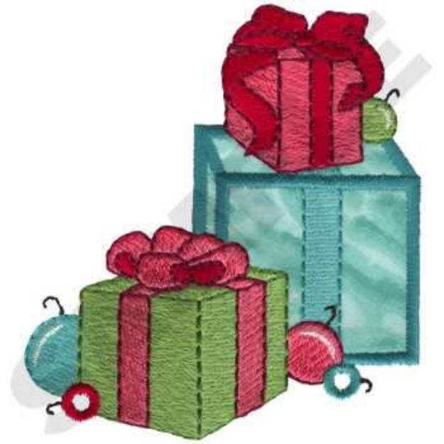 Picture of Christmas Presents Machine Embroidery Design