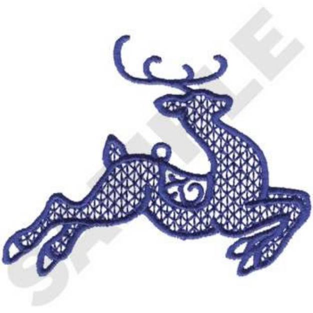 Picture of Lace Reindeer Machine Embroidery Design