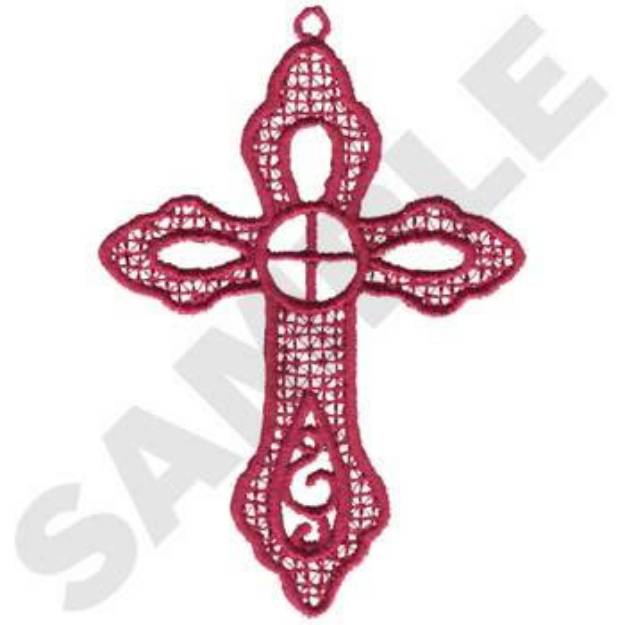 Picture of Lace Cross Machine Embroidery Design