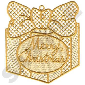Lace Xmas Gift Machine Embroidery Design