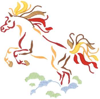 3D Mustang Outline Machine Embroidery Design