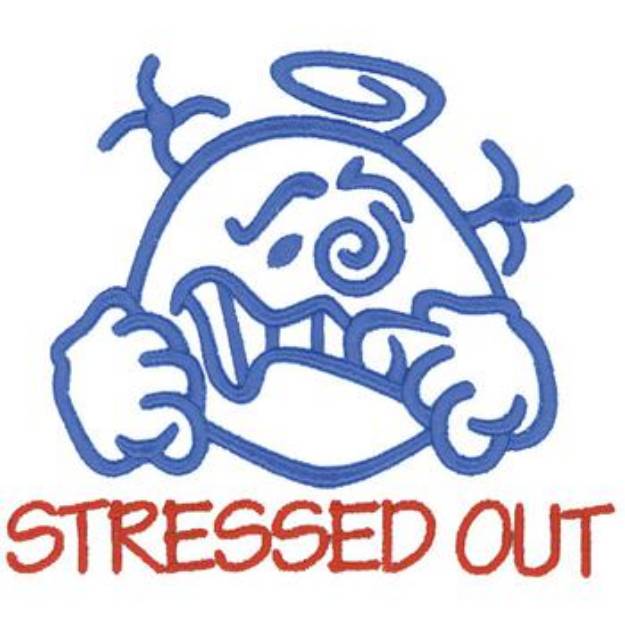 Picture of 3D Stressed Out Face Machine Embroidery Design
