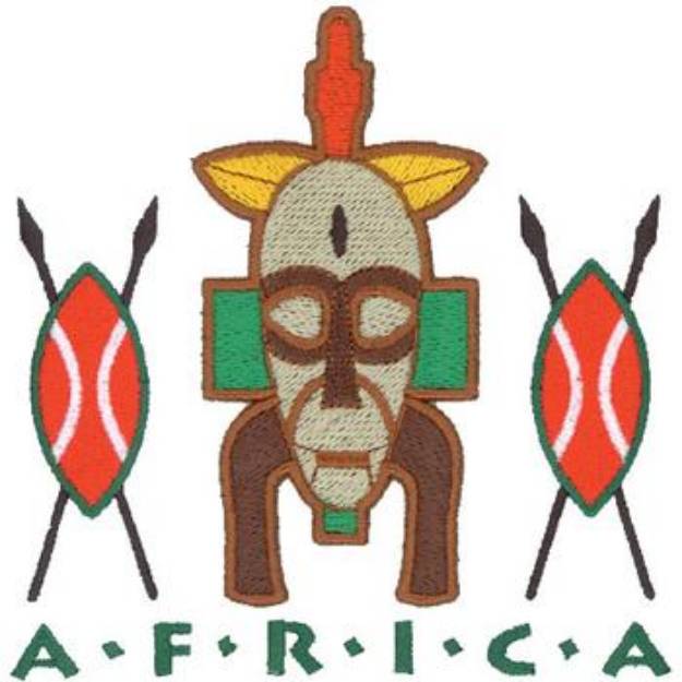 Picture of 3D African Mask Machine Embroidery Design