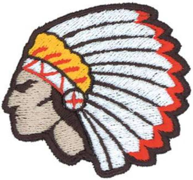 Picture of 3D Indian Chief Head Machine Embroidery Design