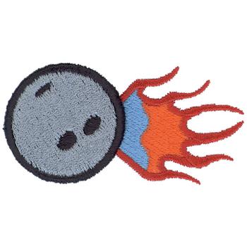 3D Flaming Bowling Ball Machine Embroidery Design