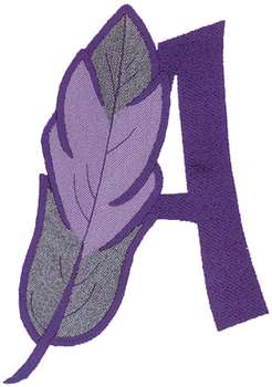 Feather Letter A Machine Embroidery Design