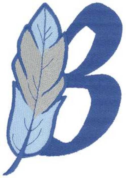 Picture of Feather Letter B Machine Embroidery Design