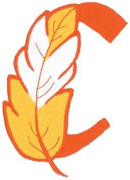 Feather Letter C Machine Embroidery Design