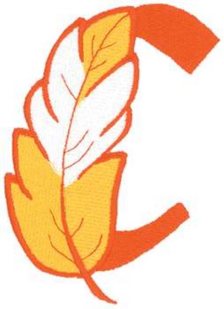 Picture of Feather Letter C Machine Embroidery Design