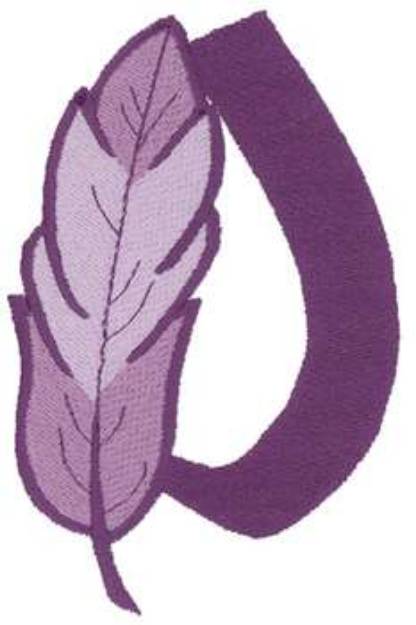 Picture of Feather Letter D Machine Embroidery Design
