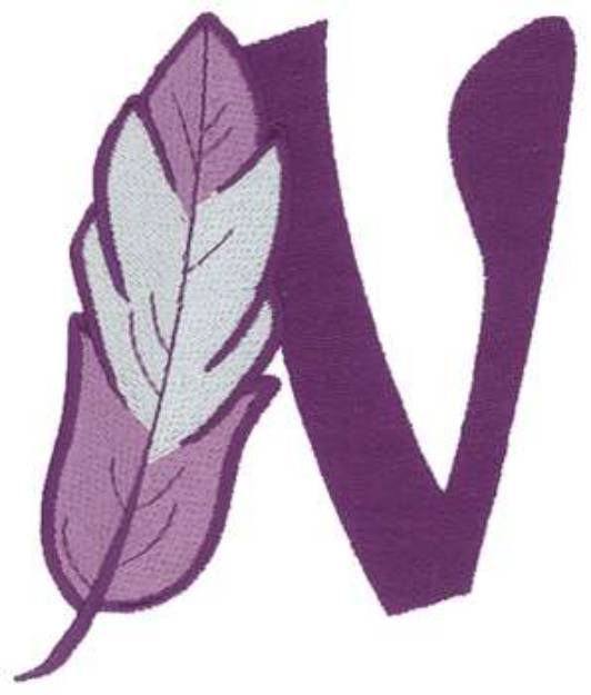 Picture of Feather Letter N Machine Embroidery Design