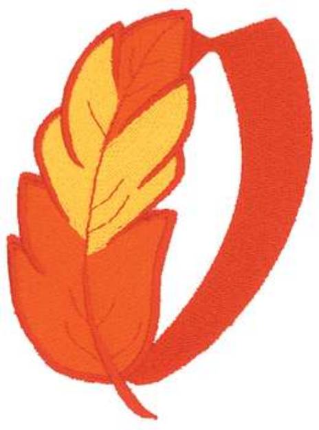 Picture of Feather Letter O Machine Embroidery Design