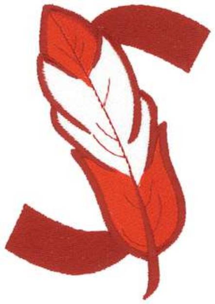 Picture of Feather Letter S Machine Embroidery Design