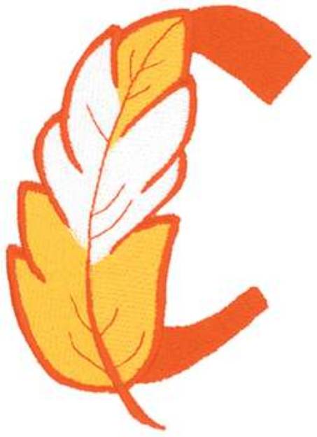 Picture of 5 inch Feather Letter C Machine Embroidery Design