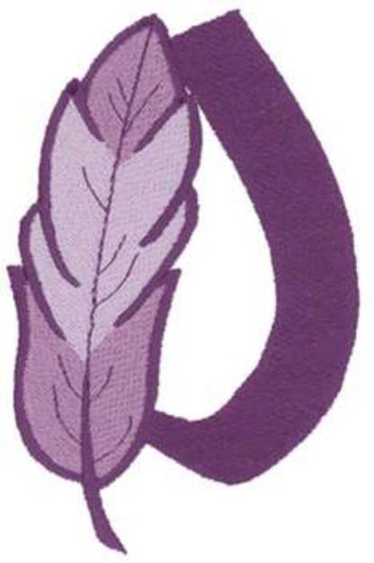 Picture of 5 inch Feather Letter D Machine Embroidery Design