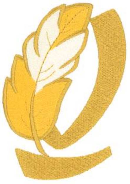 Picture of 5 inch Feather Letter Q Machine Embroidery Design