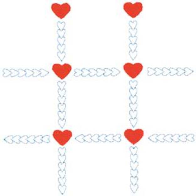 Picture of Heart Tic Tac Toe Machine Embroidery Design