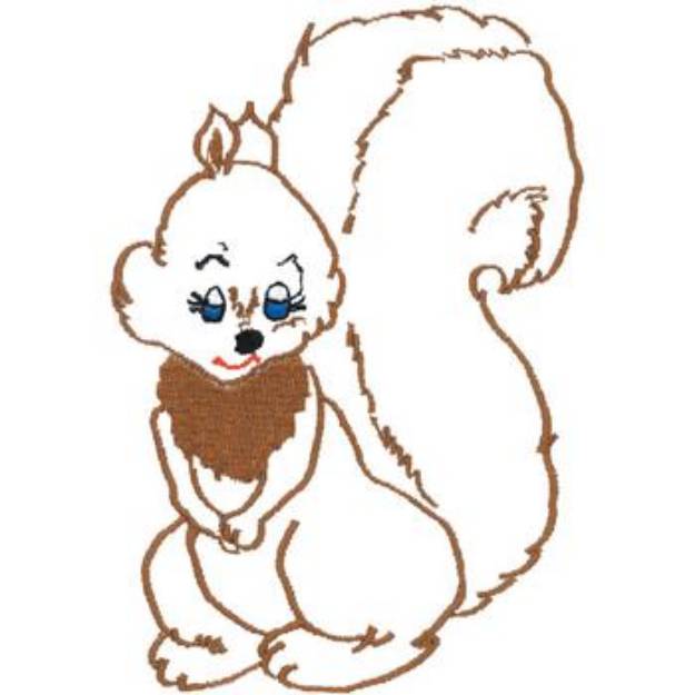 Picture of Squirrel Outline Machine Embroidery Design